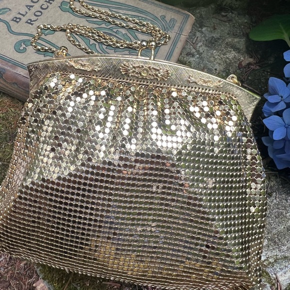 Vintage 1985 Whiting & Davis Gold Metal Mesh Mini Purse - Picture 10 of 14